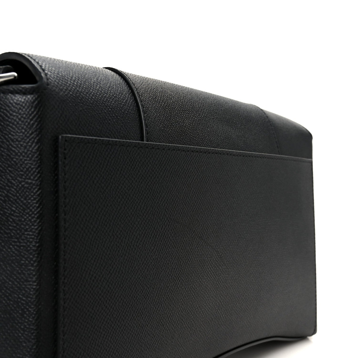 Semi Matte Soft Textured Calfskin Downtown Shoulder Bag Black