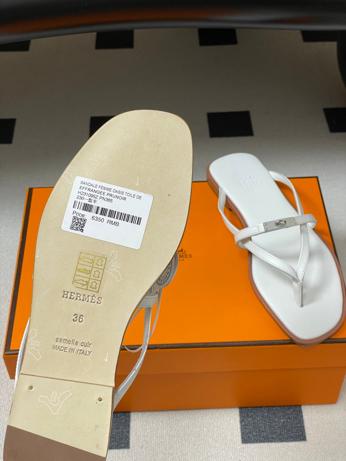 HM Miss Sandal White in Calfskin 593825