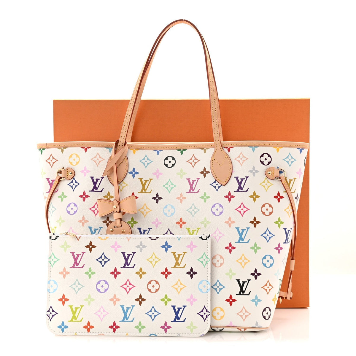 LV X TM Monogram Multicolor Neverfull MM White