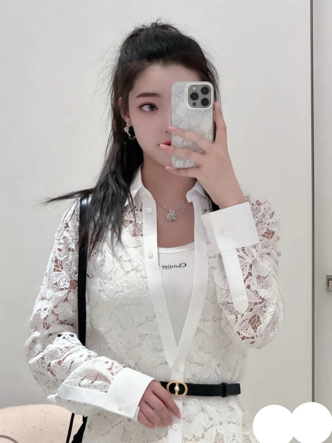 DIOR 25S LACE SHIRT 704