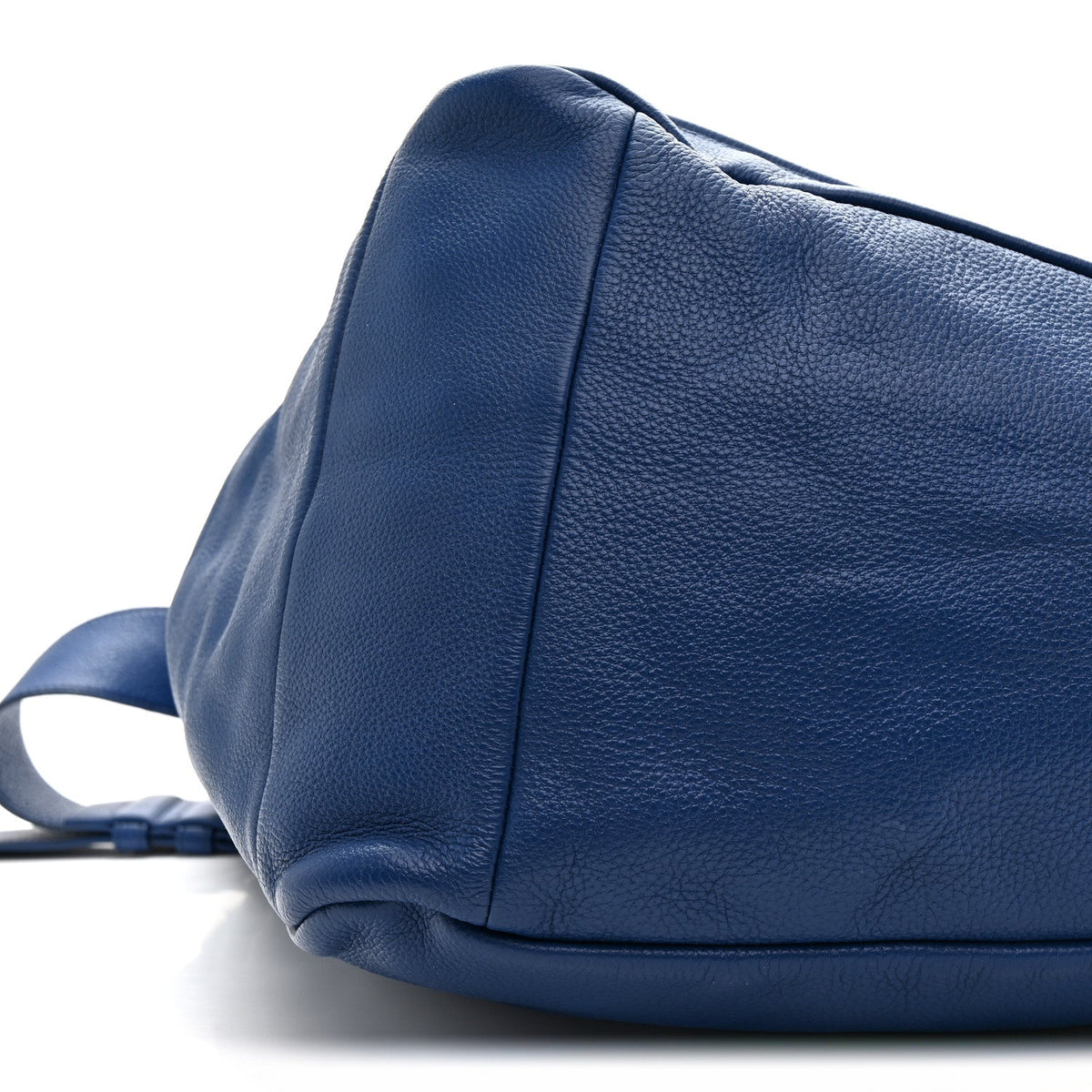 Vitello Daino Triangle Shoulder Bag Blue