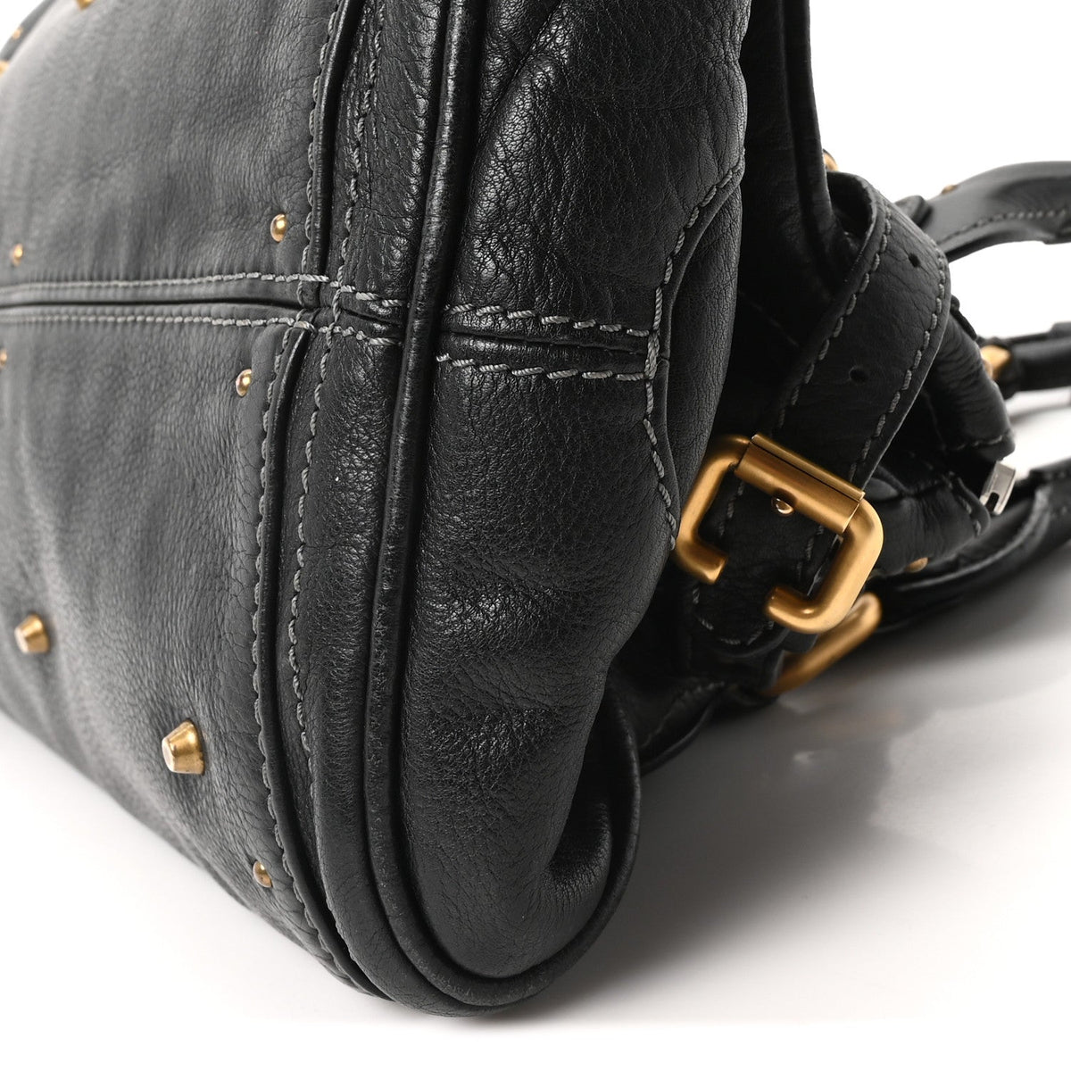 Calfskin Medium Paddington Satchel Black
