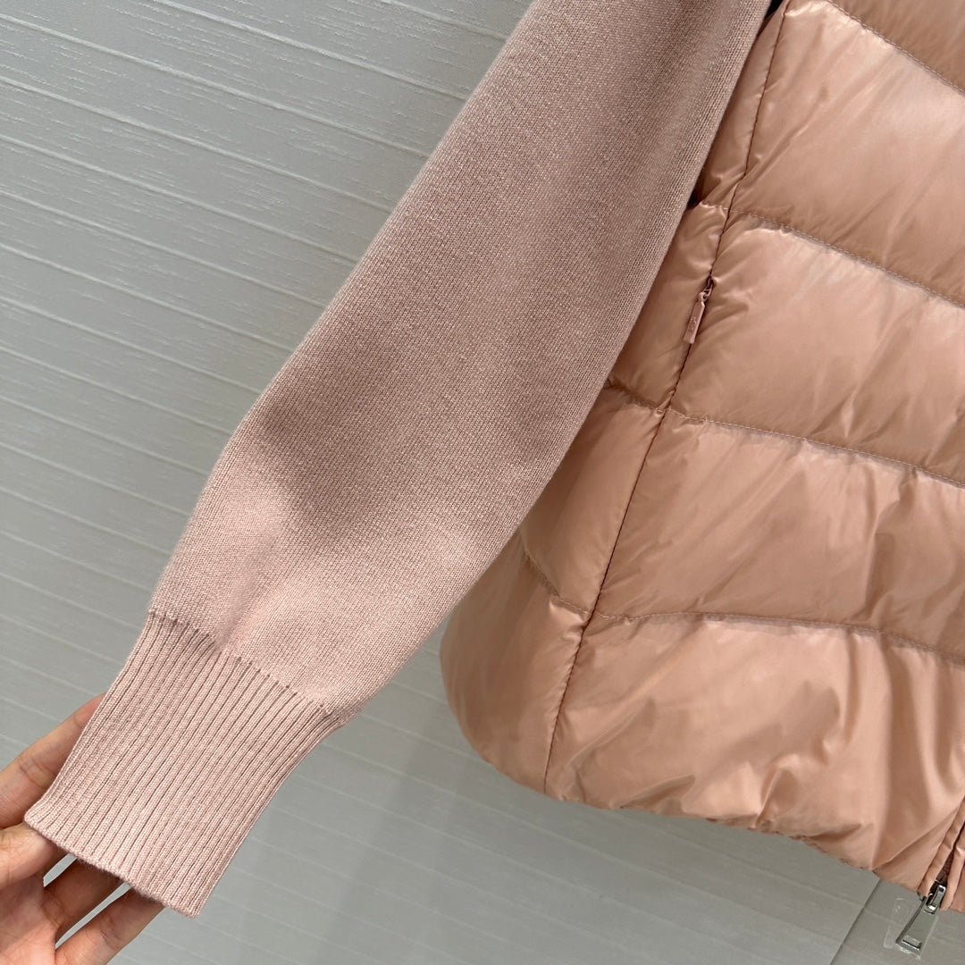 Moncler 25 Jacket Rose Pink Polyester Mix Wool
