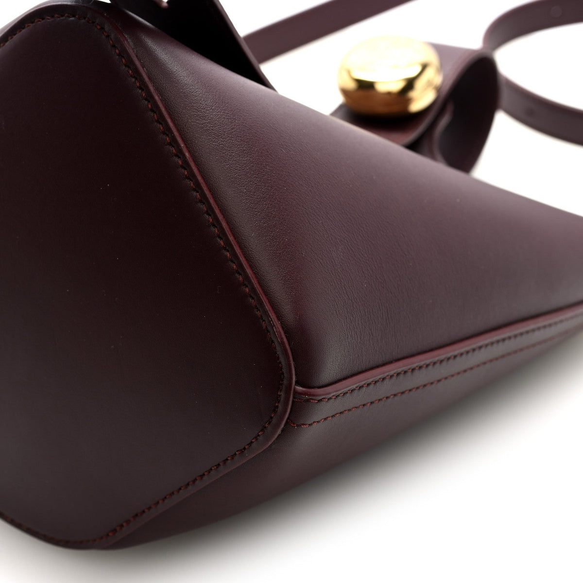 Calfskin Mini Pebble Bucket Bag Dark Burgundy