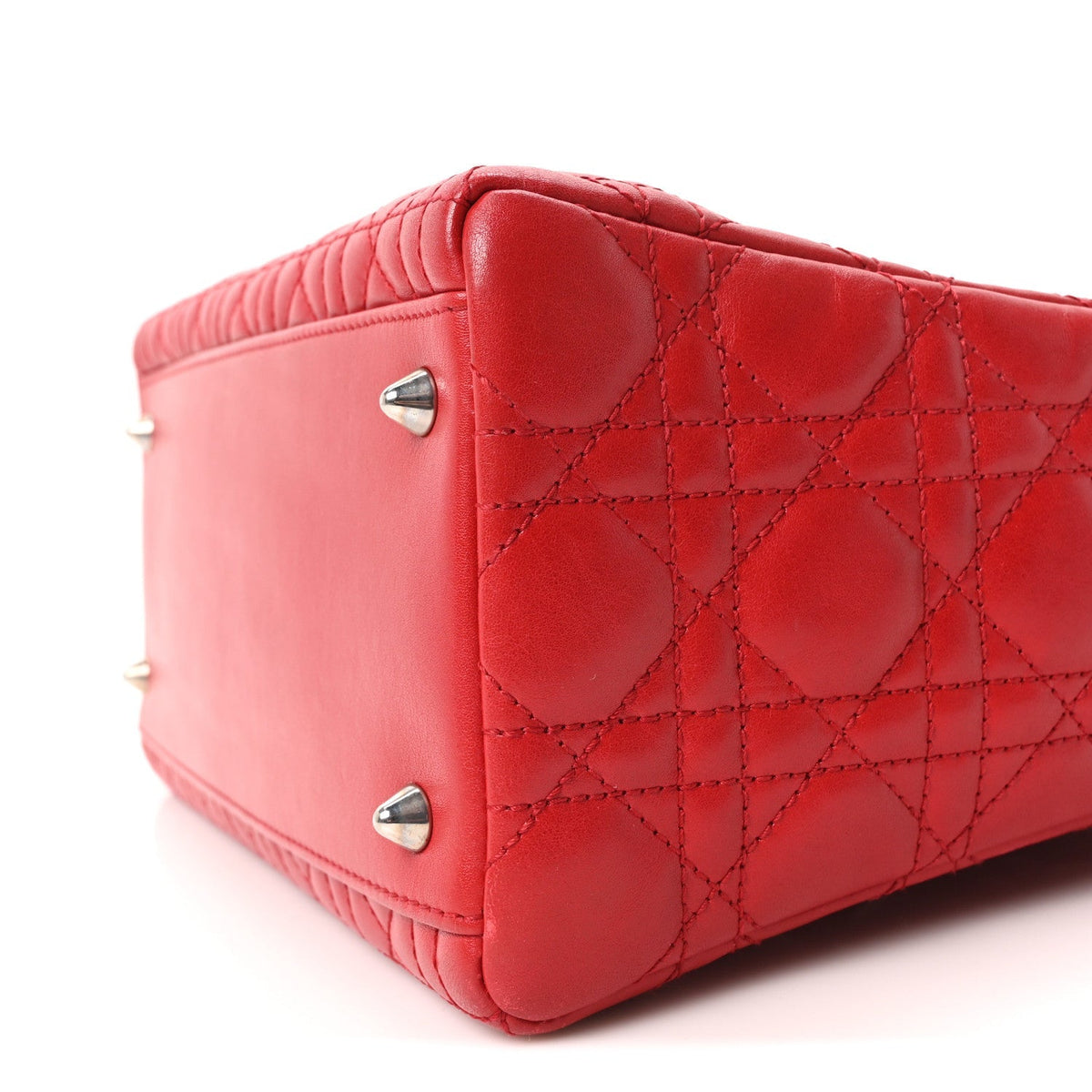 Lambskin Cannage Medium Lady Dior Red