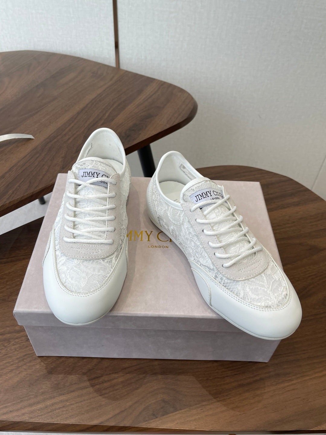 Jimmy Choo Sunny F Sneaker White Lace Leather