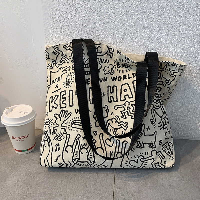 Single Shoulder Handbag Large Capacity Cute Canvas Bag