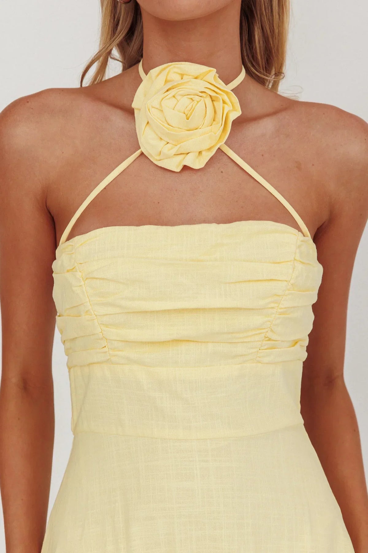 Bondi Rose Decoration Maxi Dress Lemon