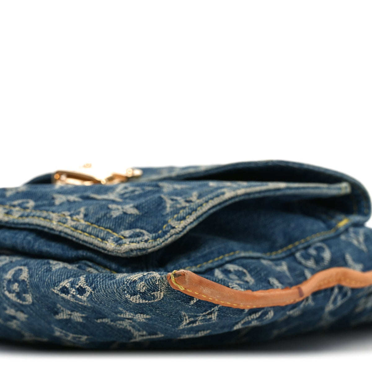 Monogram Denim Sac Plat Blue