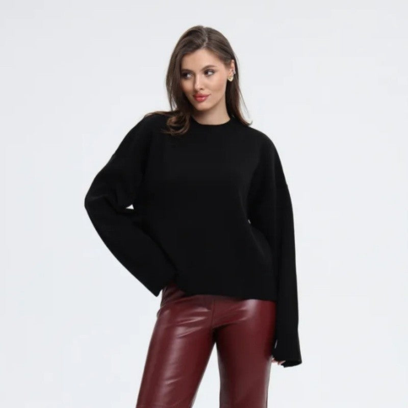 Solid Color Long Sleeve Knit Sweater