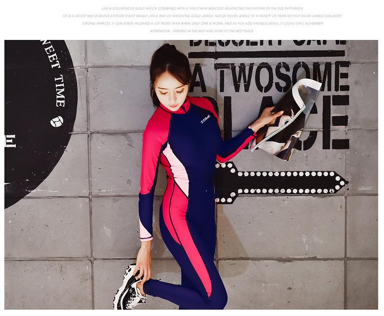 Diving Suit Women'S Long Sleeve Sunscreen Swimsuit One-Piece Jellyfish Snorkeling Surf Suit