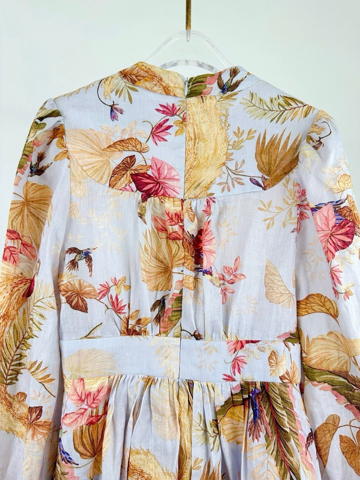 LONG-SLEEVE FLORAL PRINT DRESS