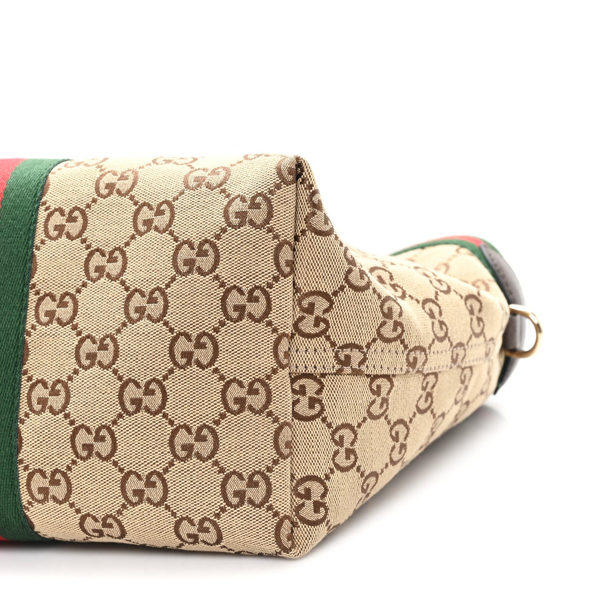 Monogram Web Small Giglio Tote Bag Beige Dark Brown