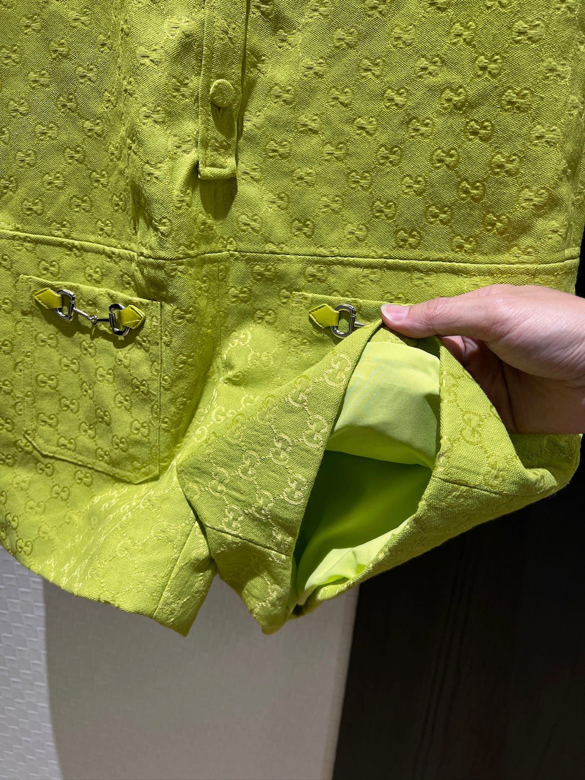 Gucci Jumpsuit Short Avocado Green Polyester Fiber