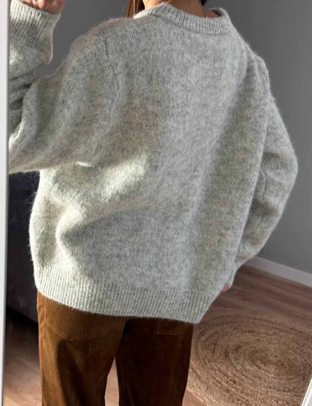 Vintage Crew Neck Long Sleeve Knit Cardigan