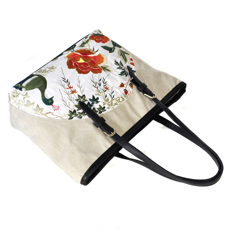 Embroidered Shoulder Bag Flower Embroidery Bags