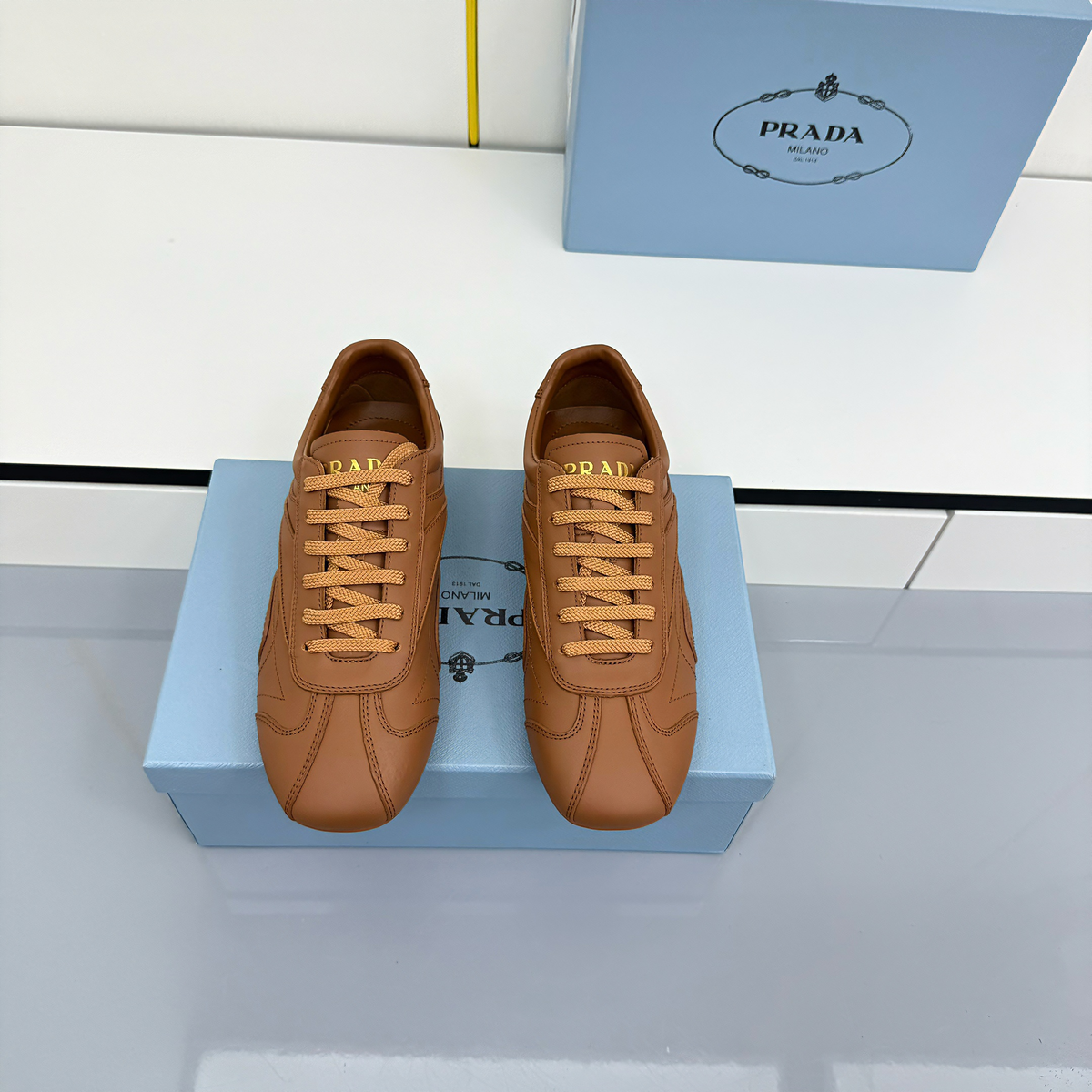 Prada Montecarlo Sneakers Brown Cowhide 565698
