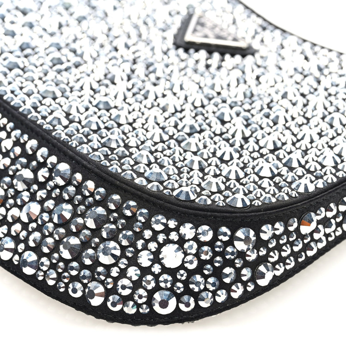 Satin Crystal Cleo Adjustable Strap Shoulder Bag Metal