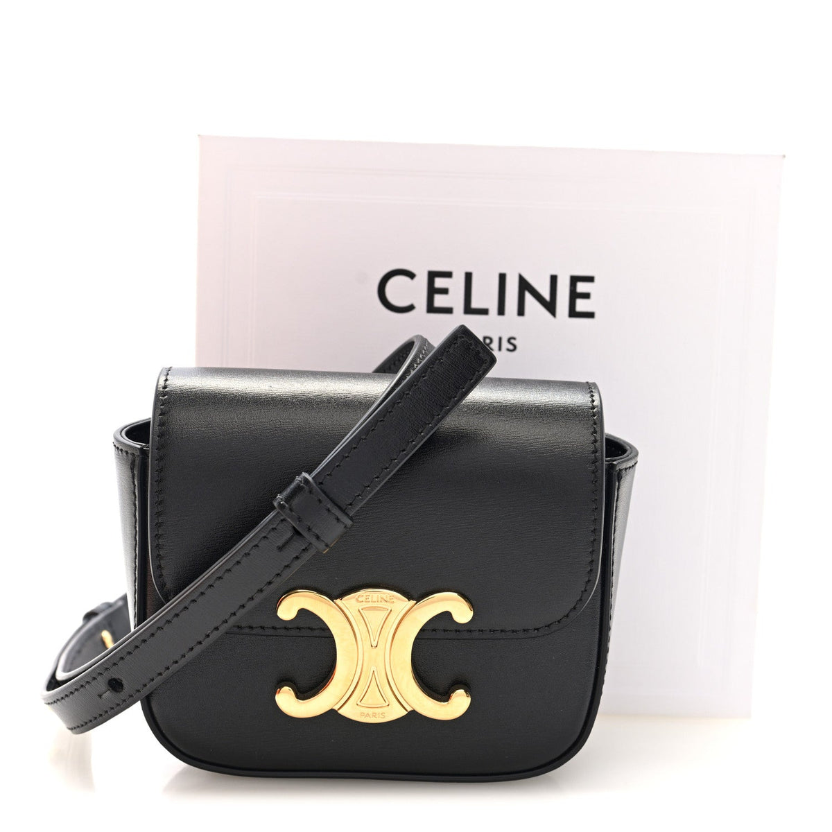 Shiny Calfskin Mini Triomphe Black