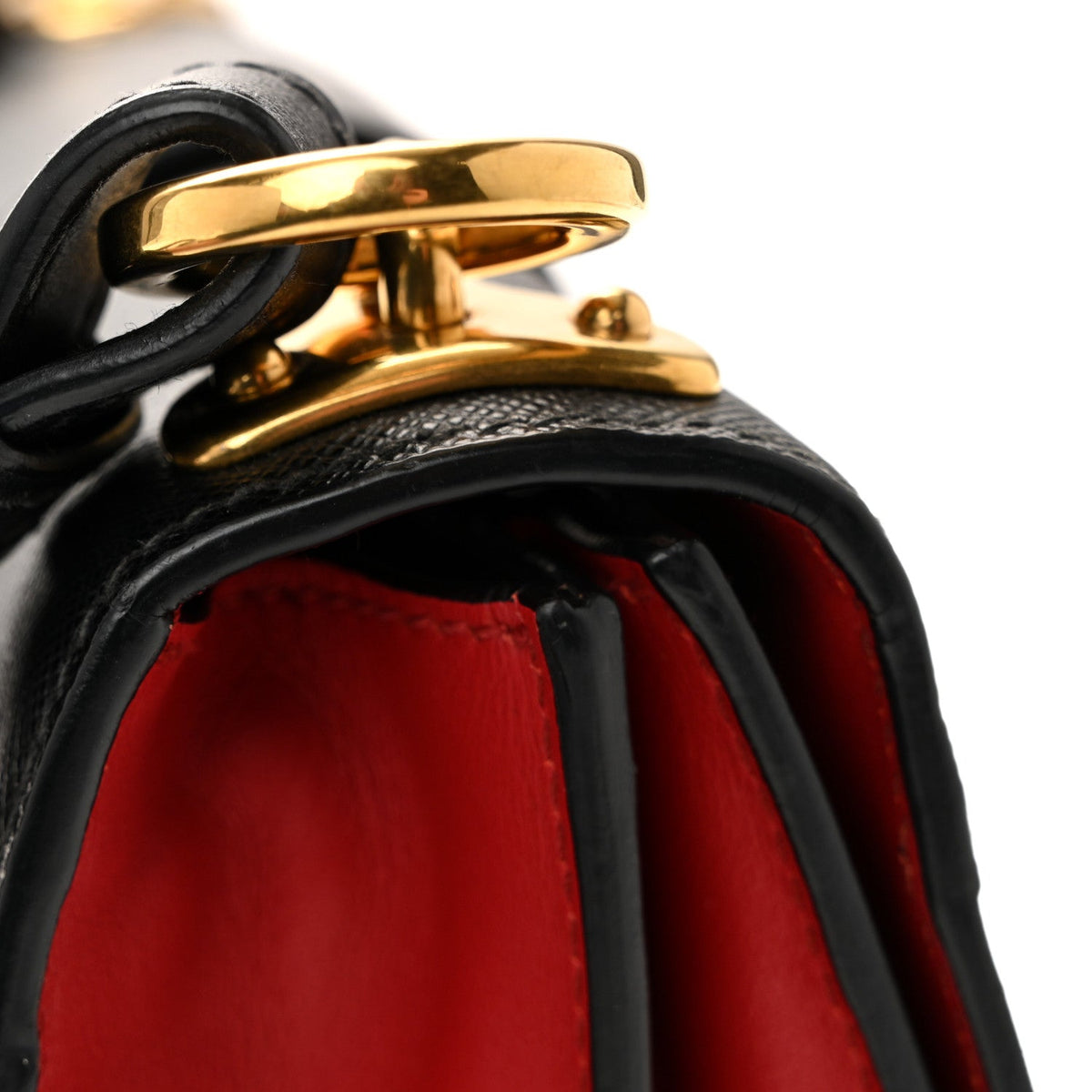City Calfskin Saffiano Cahier Bag Fuoco Black