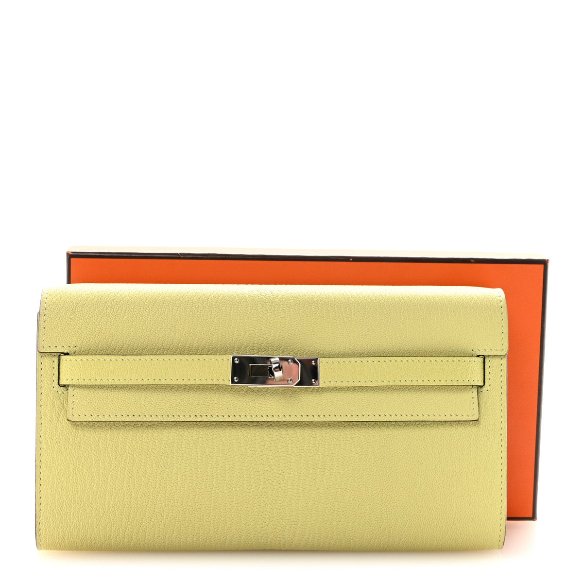 Chevre Mysore Kelly Wallet To Go Jaune Bourgeon