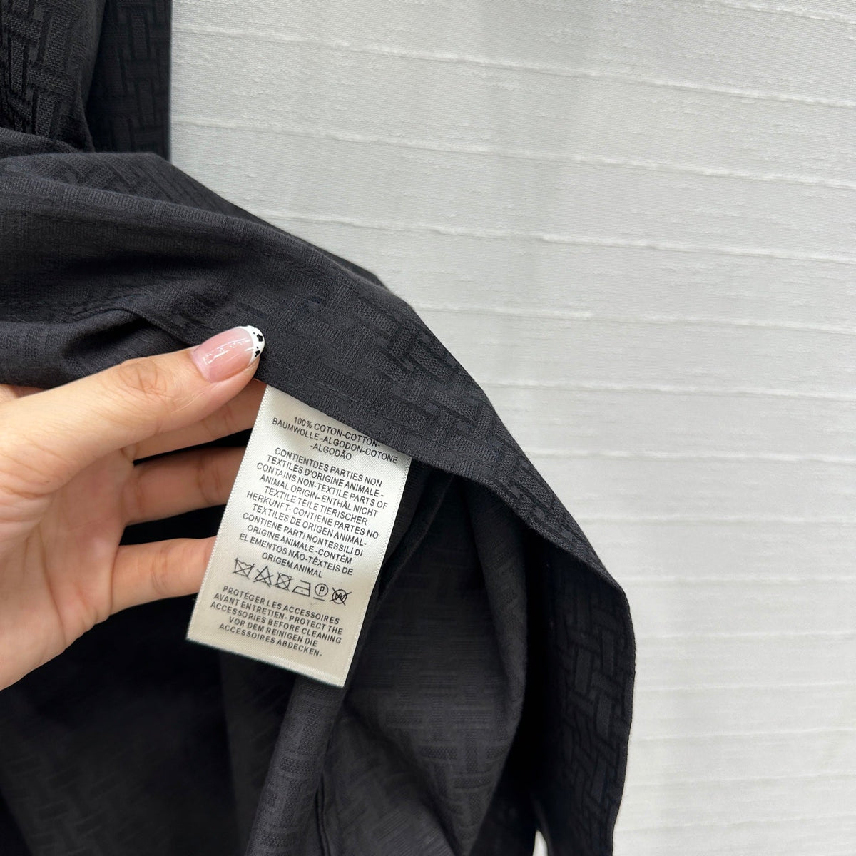 Hm Trench Coat H Dark Pattern Black Cotton