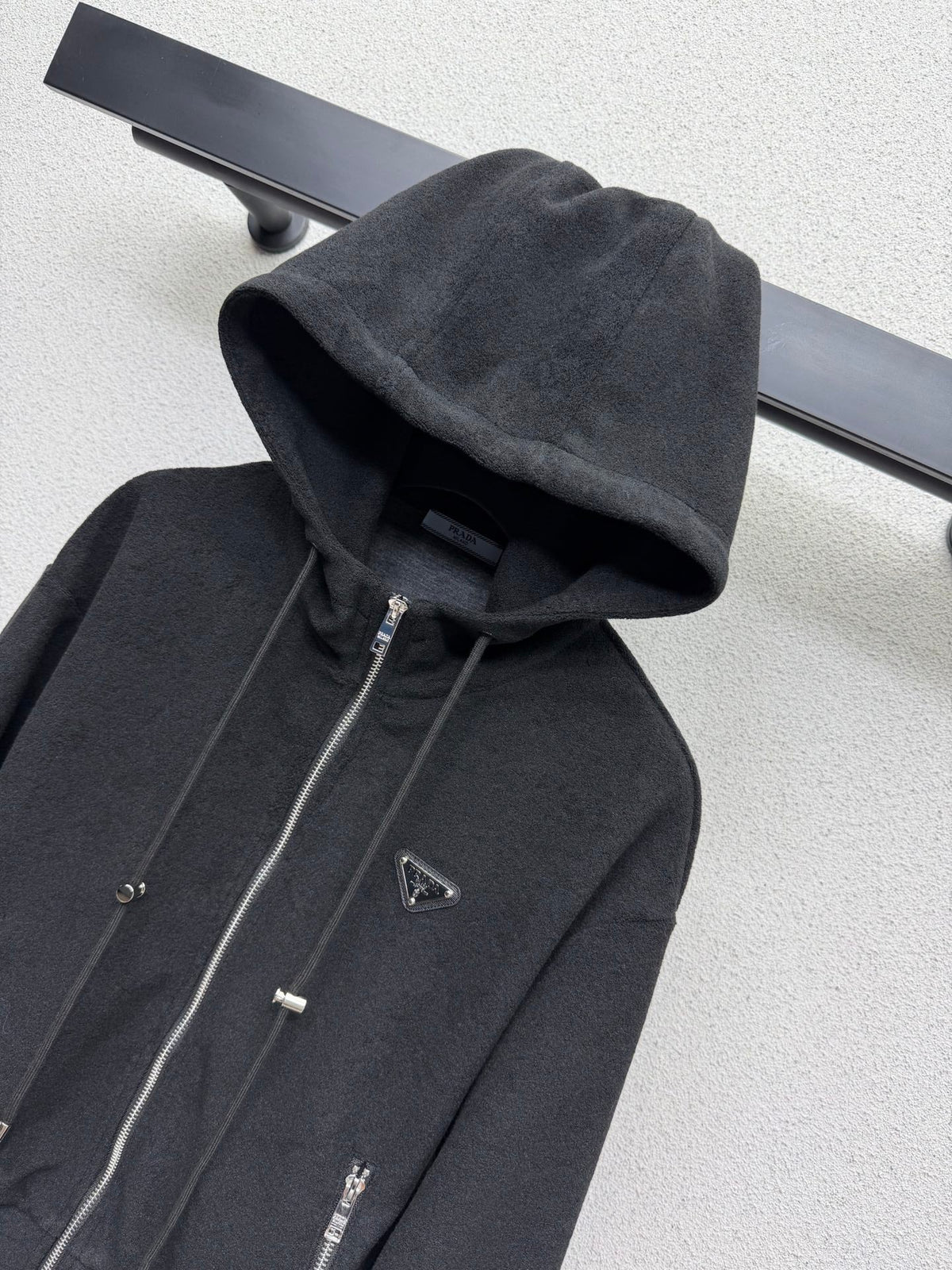 Prada Set Hooded Black Fleece 340651