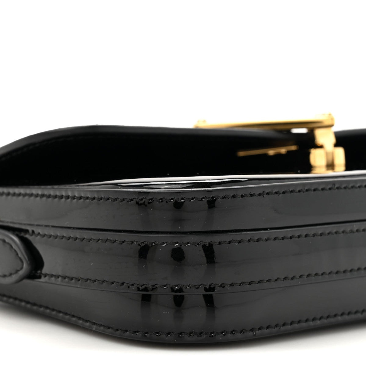 Vernice Metal Triangle Logo Flap Shoulder Bag Black