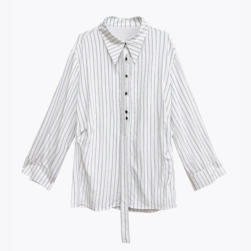 Striped Collar Long Sleeve Shirt