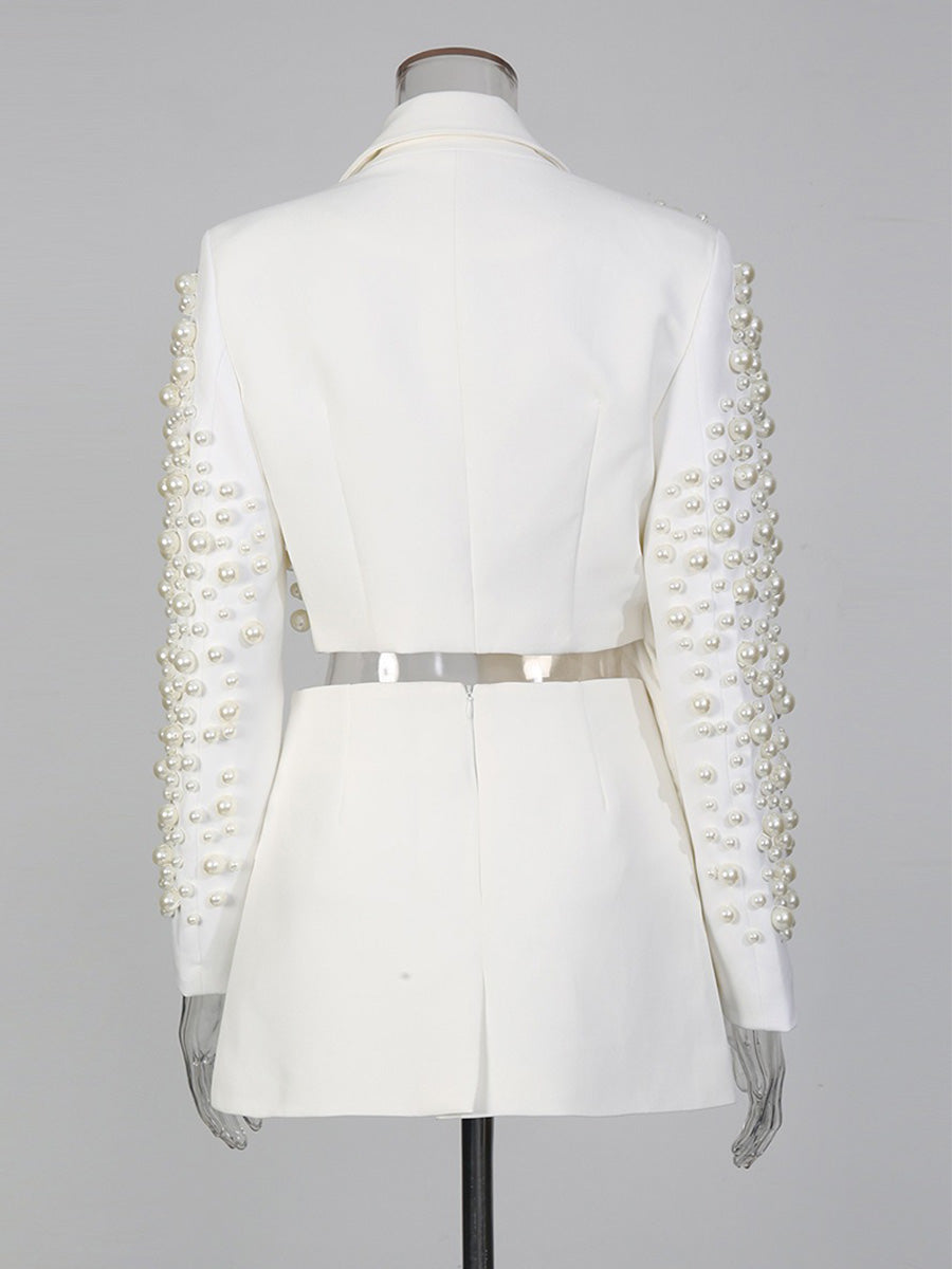 Paloma Beaded Irregular Suit Skirt Set