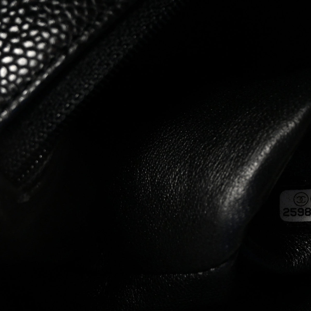 Caviar Quilted Flap Clutch Black