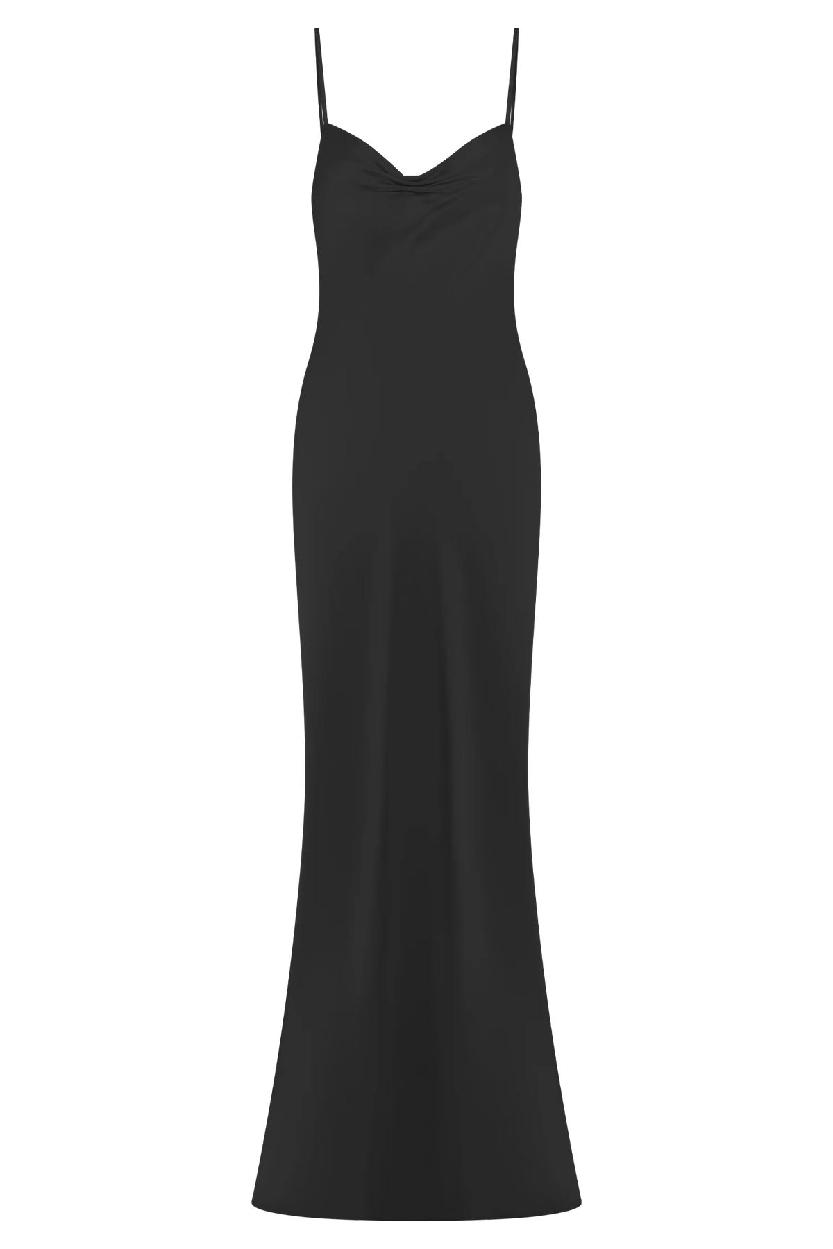 Lilly Sweetheart Satin Maxi Dress - Black