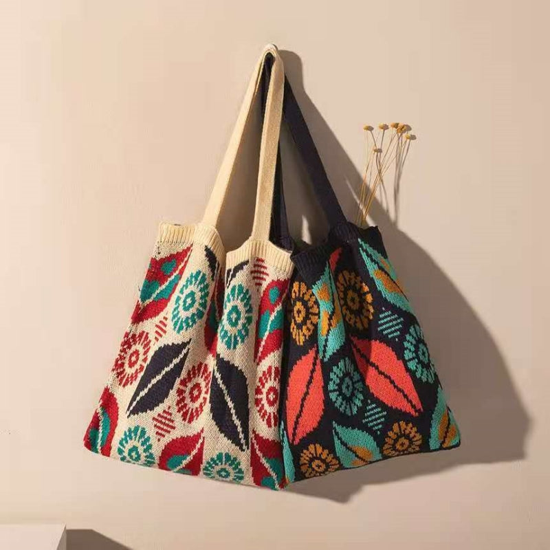 Crochet Tote Bag Casual Love Knit Bag
