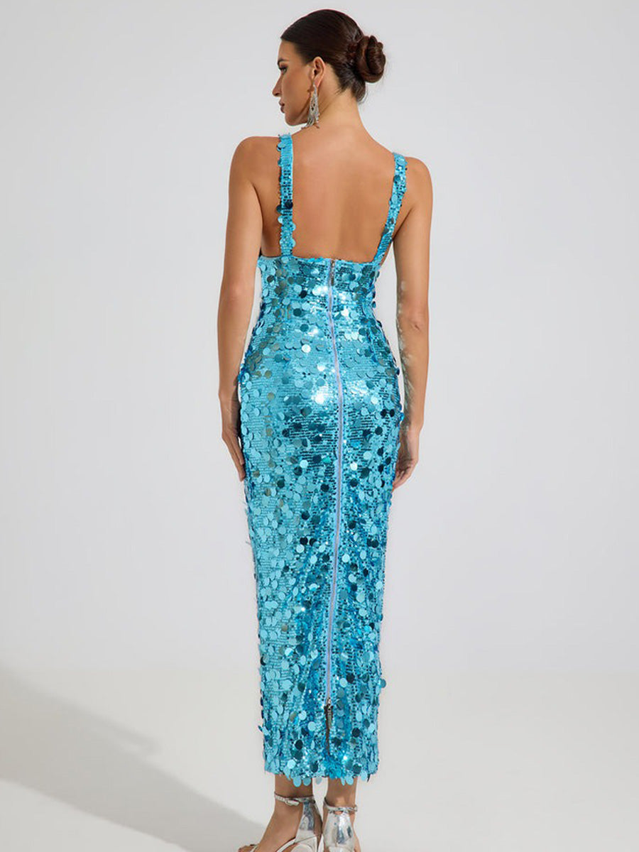 Kennedy Ocean Glow Sequin Maxi Dress