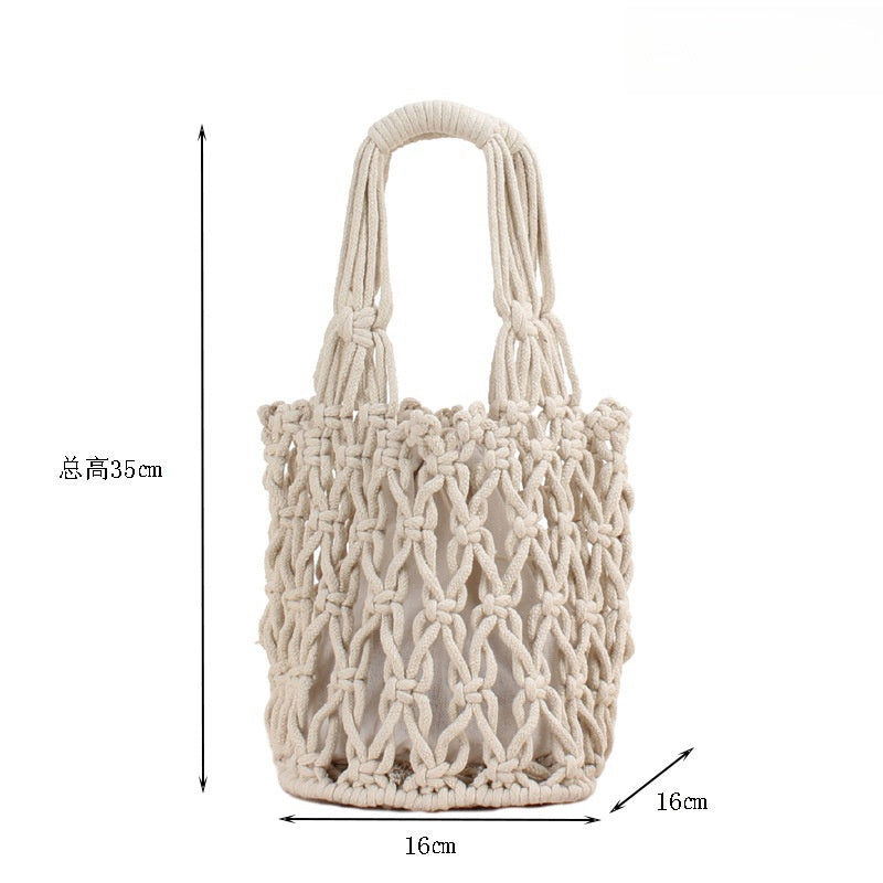 Crochet Market Bag Coarse Cotton Woven Bag