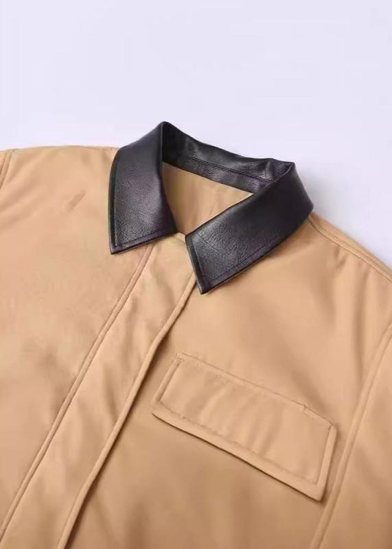 Cotton Jacket With Contrast Collar And Button Front