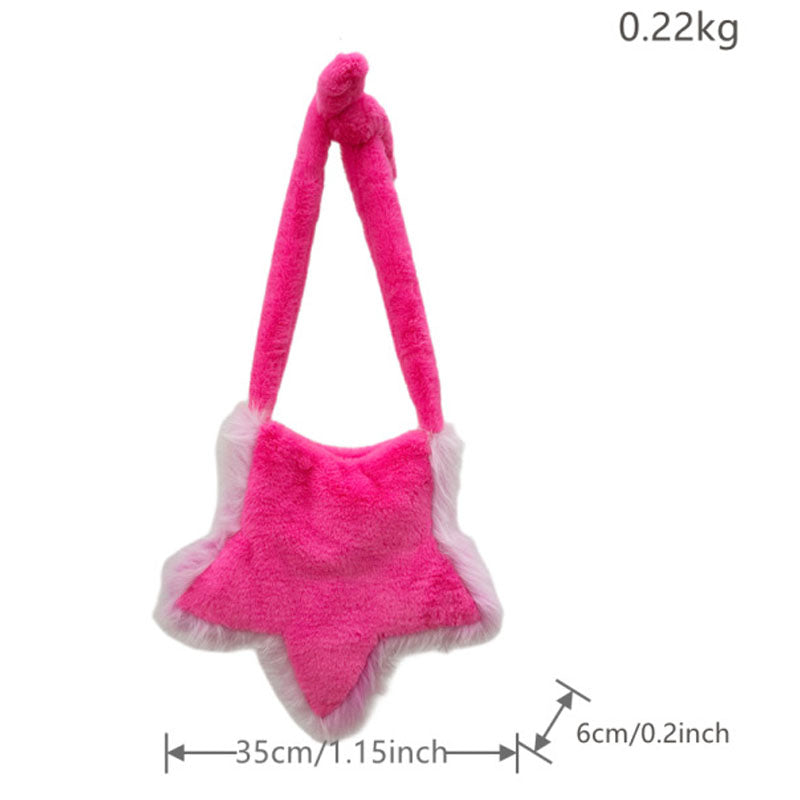 Cute Fuzzy Star-shaped Crossbody Shoulder Bag