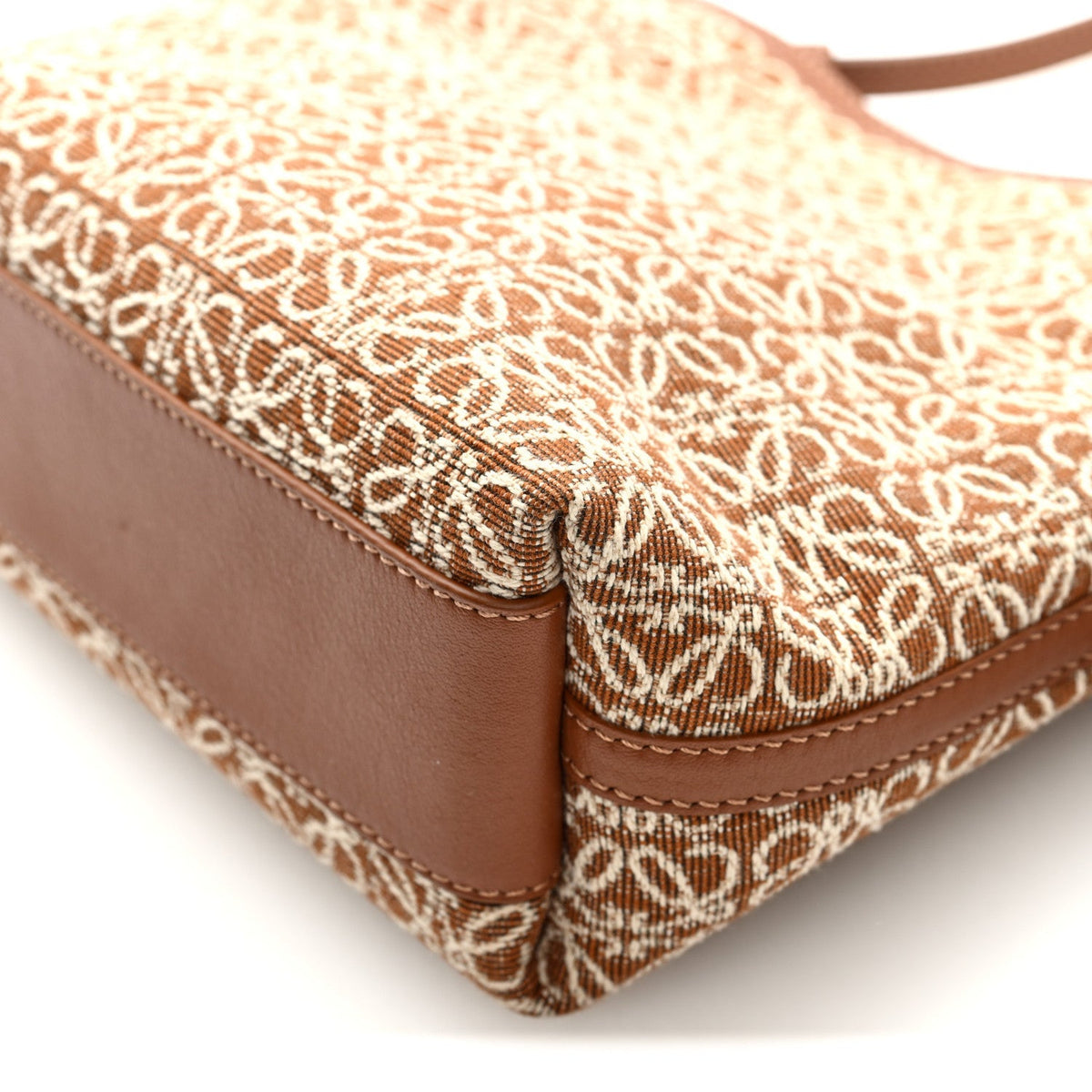 Jacquard Anagram Calfskin Mini Flamenco Knot Clutch Tan Pecan