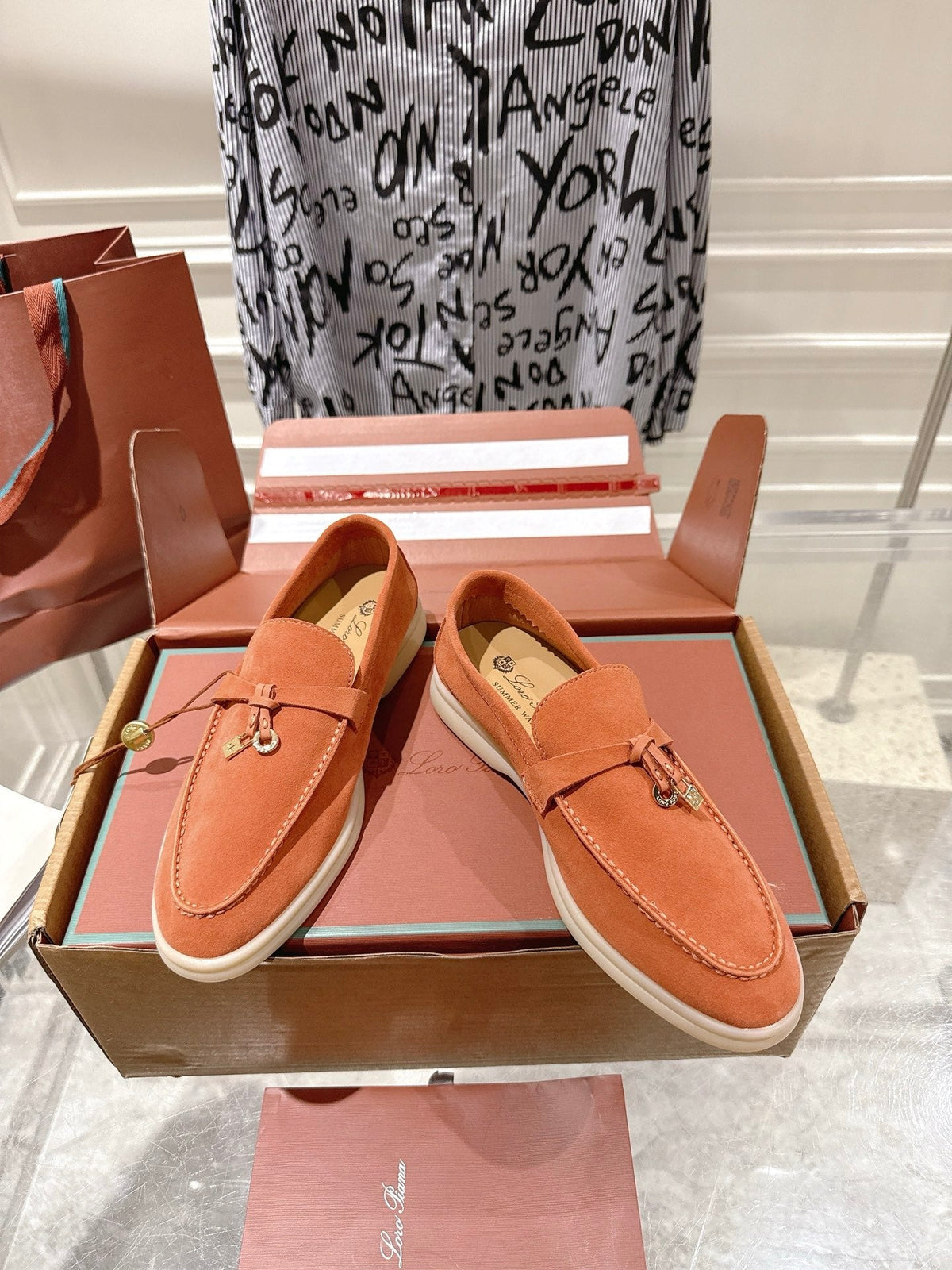 LP Summer Charms Walk Loafers Orange Suede 565846