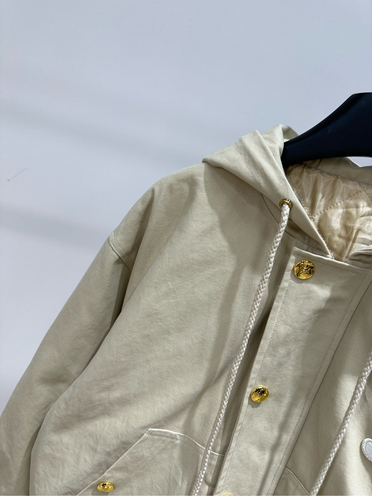Celine 25 Arc de Trimophe Hooded Jacket Cotton Fabric 320787
