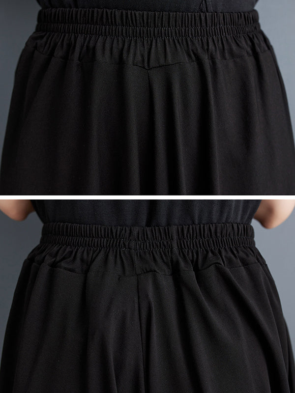 Harem Pants Irregular Clipping Split-Joint Casual Pants Bottoms Cropped Trousers