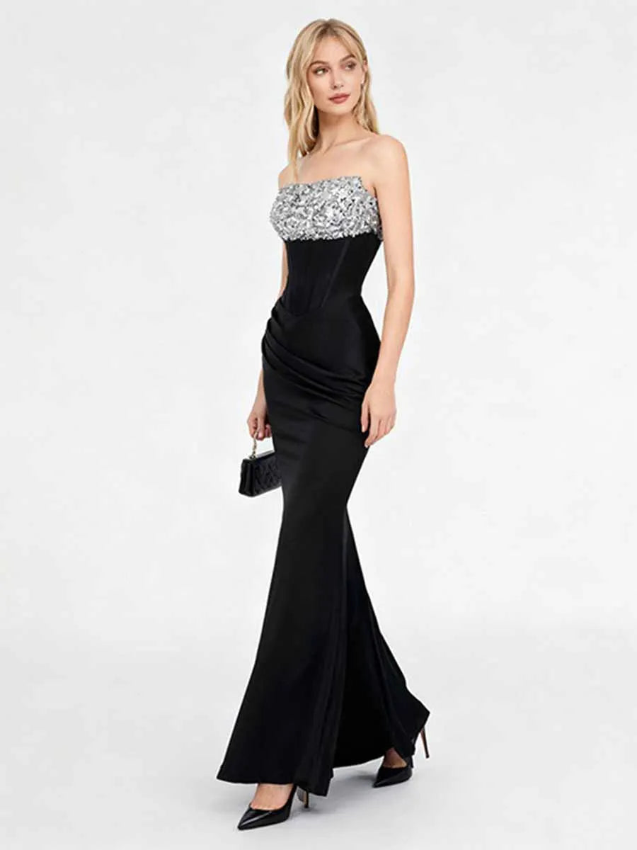 Gemma Strapless Sequined Maxi Dress