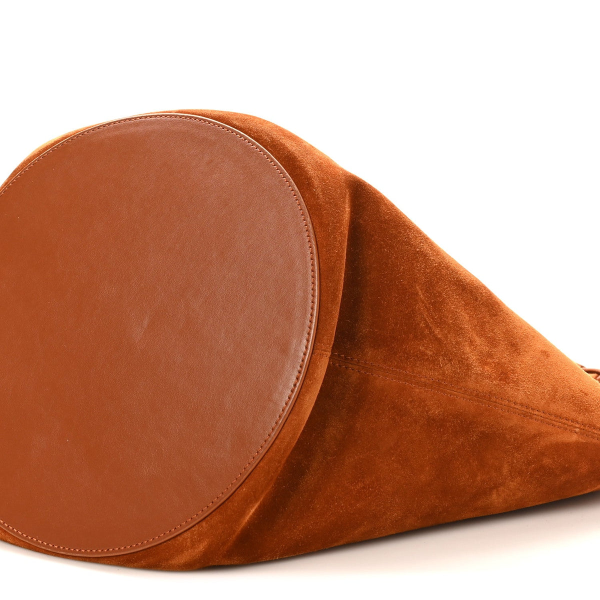 Suede Calfskin Medium Lotus Tote Caramel