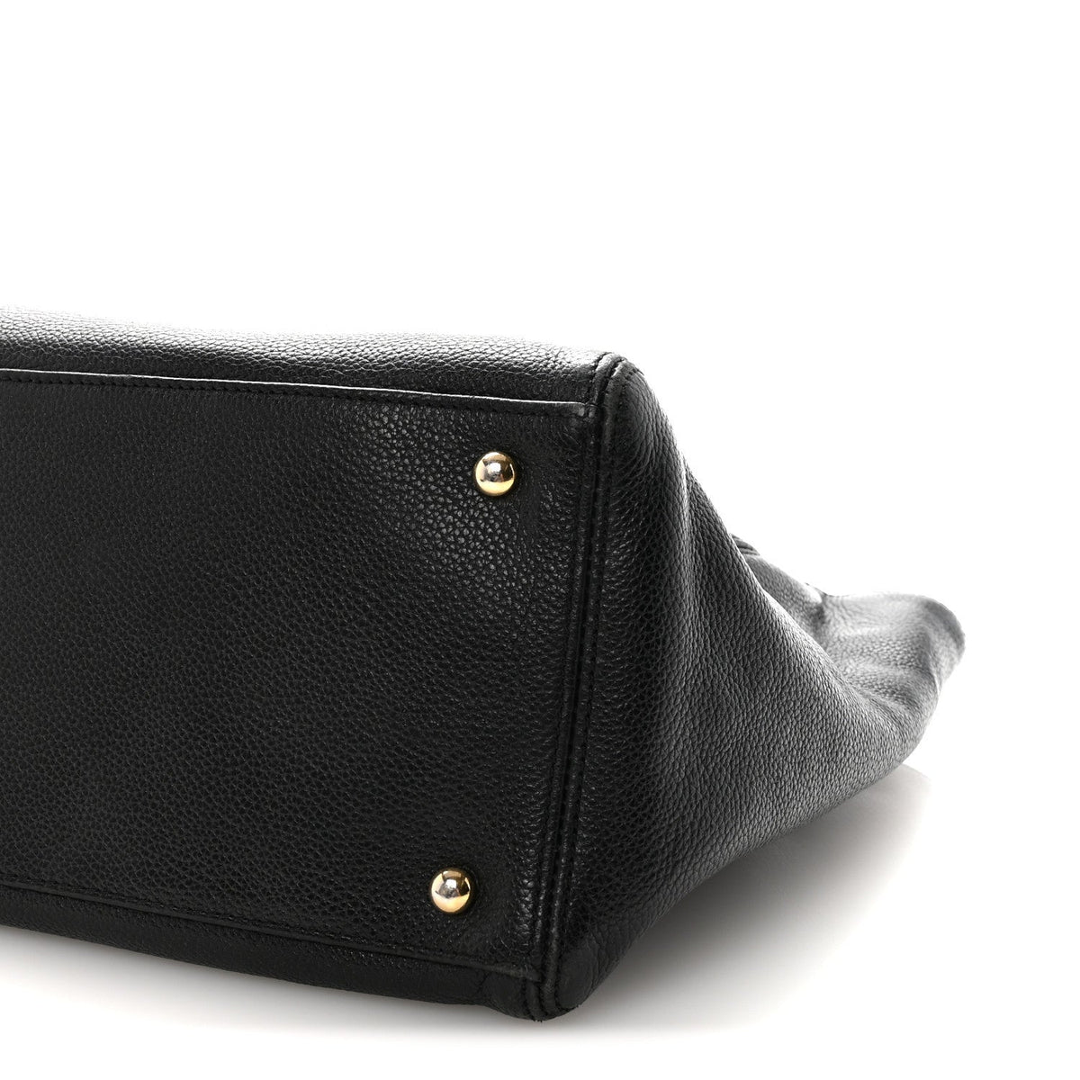 Calfskin Cerf Executive Shopper Tote Black