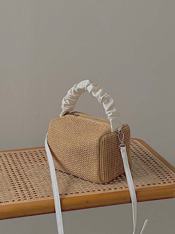 Casual Weave Contrast Color Handbags Accessories