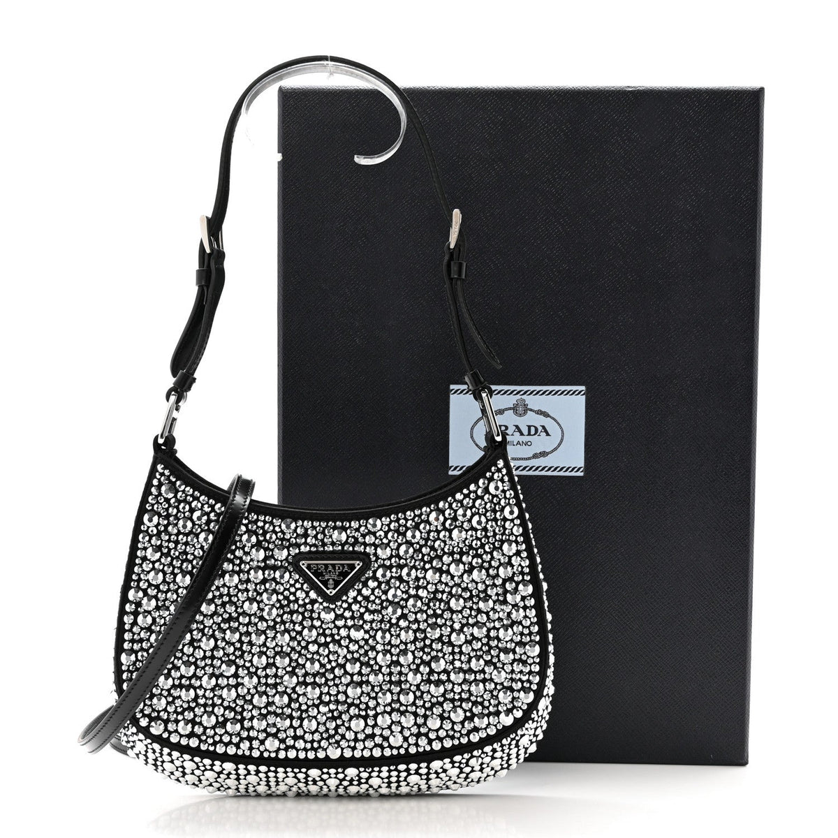Satin Crystal Cleo Adjustable Strap Shoulder Bag Metal