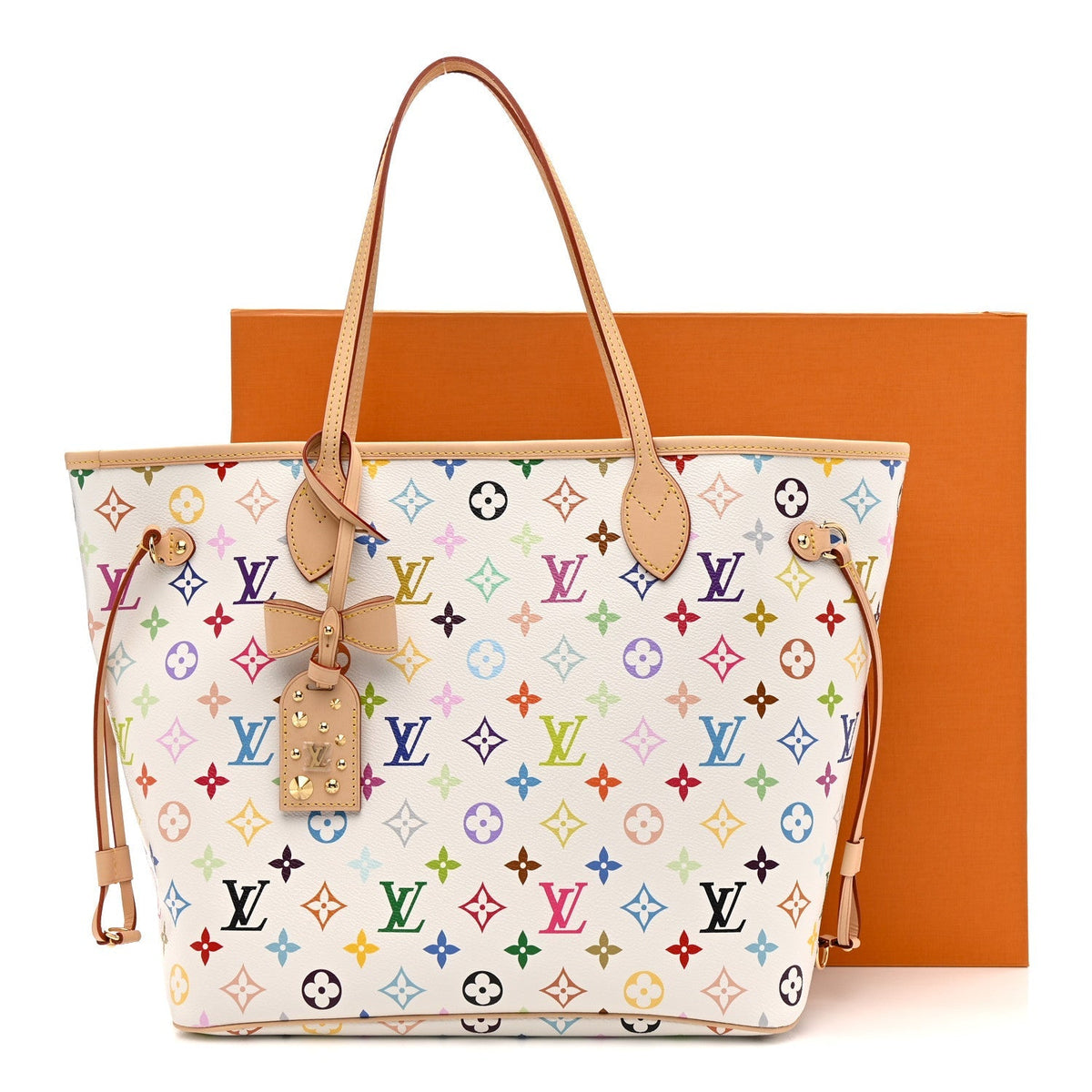LV X TM Monogram Multicolor Neverfull MM White