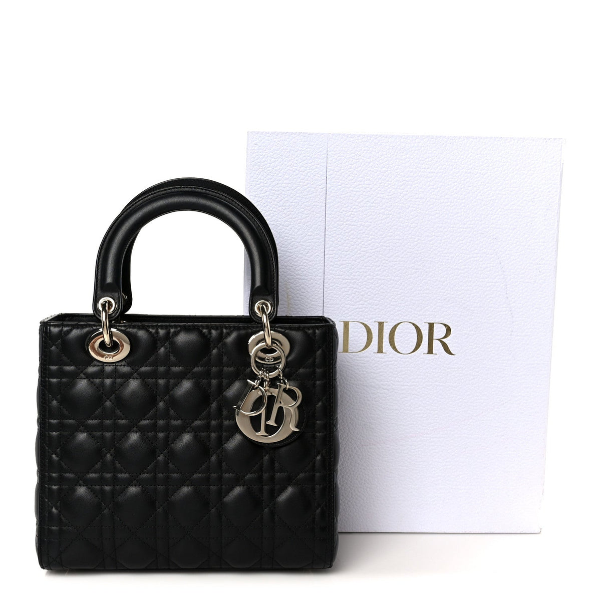 Lambskin Cannage Medium Lady Dior Black