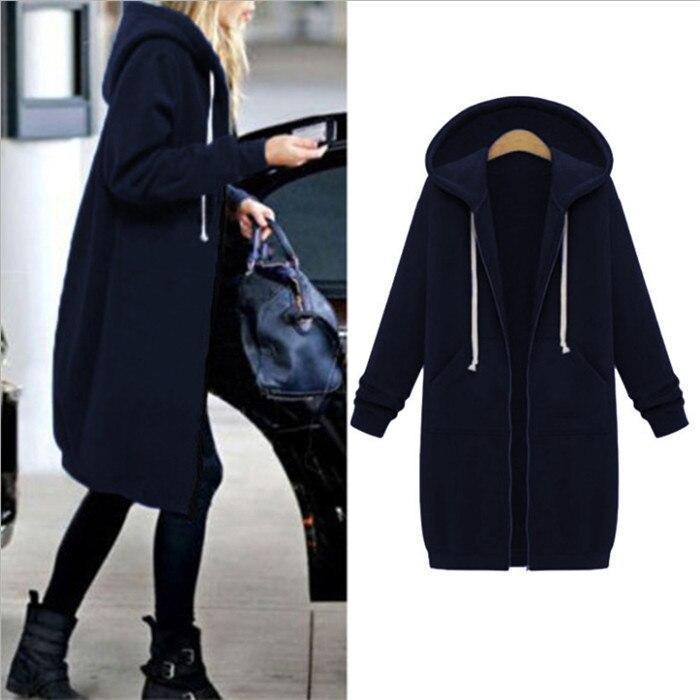 Autumn Winte Women Casual Long Zipper Hooded Jacket Hoodies Sweatshirt Vintage Plus Size 5Xl Pink Outwear Hoody Coat Clothing