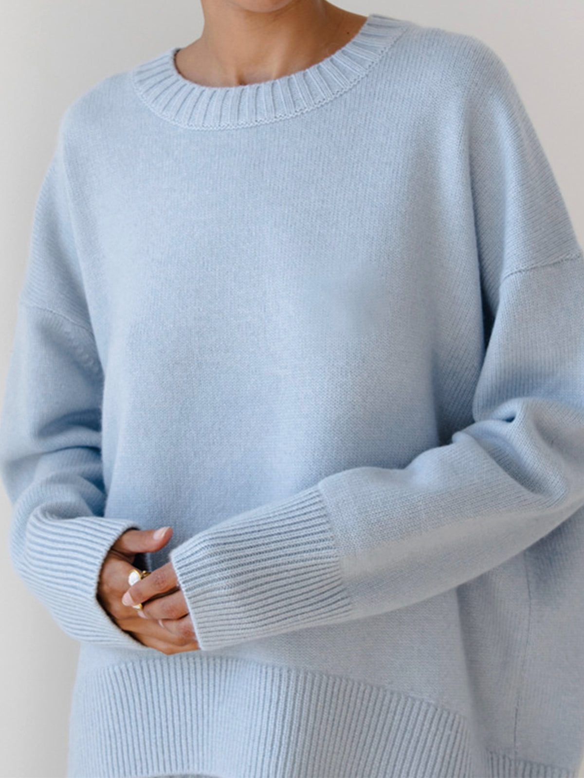 Knit Sweater And Pleated Skirt Set Soft